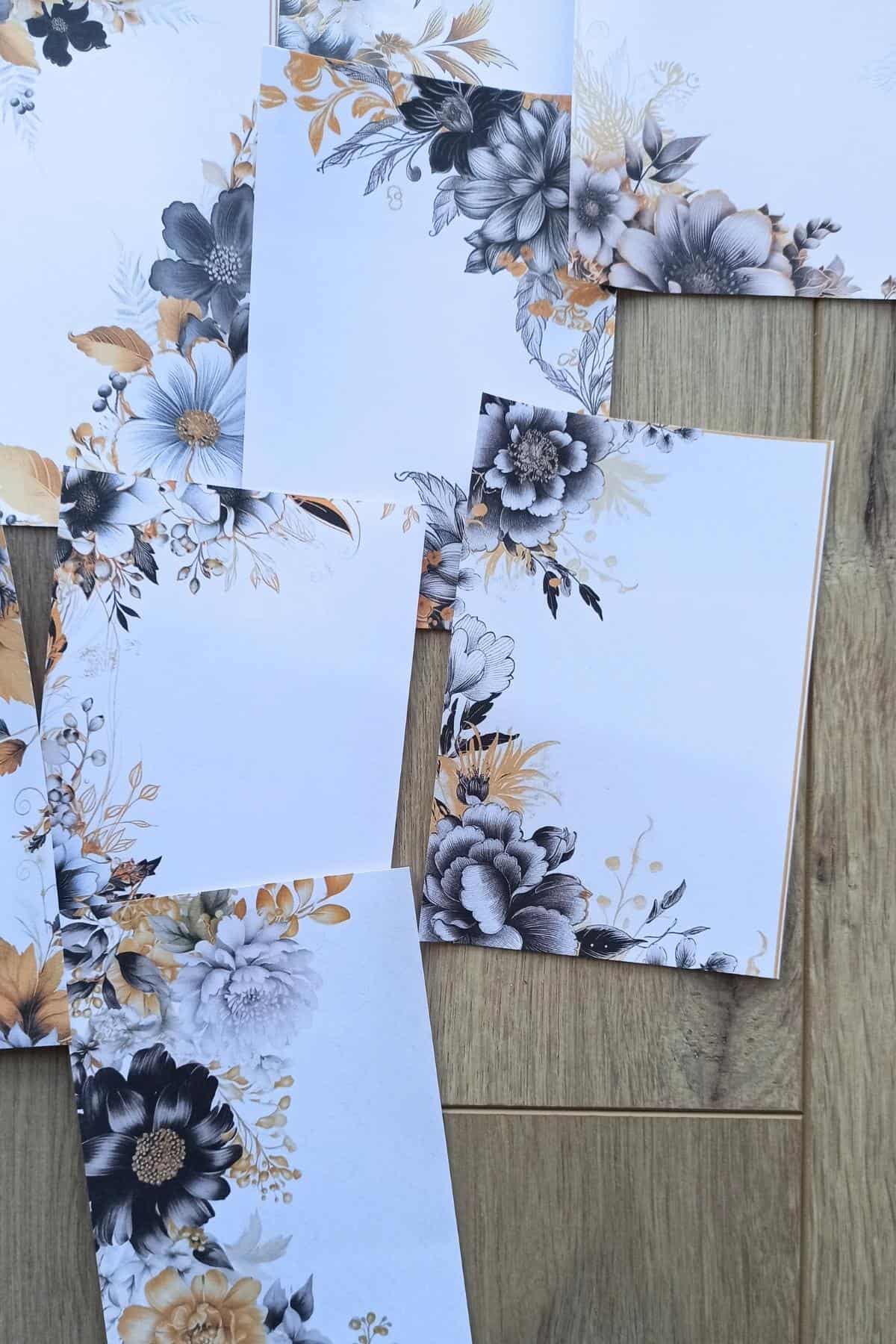 15 Adet Eskitme Vintage Gül Scrapbook Kağıt Seti Bullet Journal Dekupaj Kağıdı