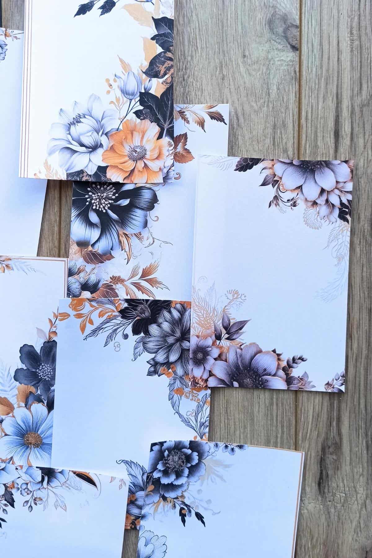15 Adet Eskitme Vintage Gül Scrapbook Kağıt Seti Bullet Journal Dekupaj Kağıdı