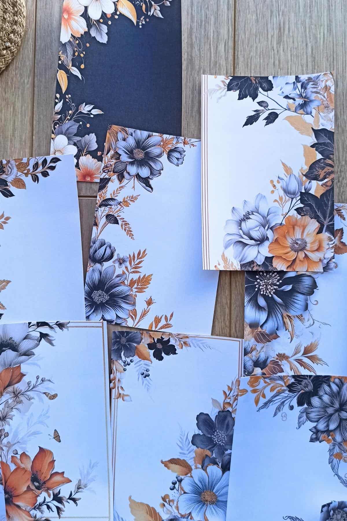 15 Adet Eskitme Vintage Gül Scrapbook Kağıt Seti Bullet Journal Dekupaj Kağıdı