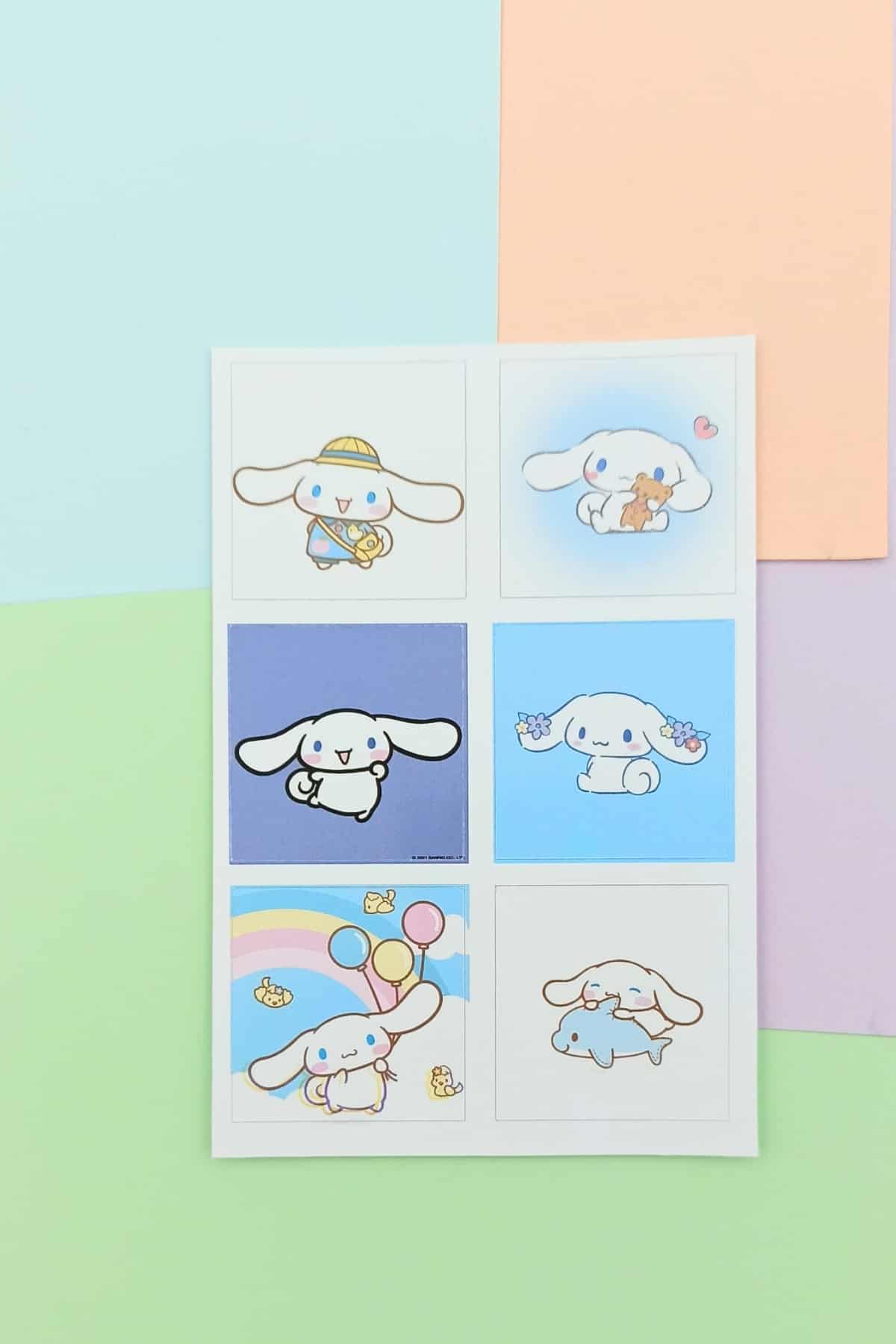 24 Adet Cinnamoroll Sticker Seti Sevimli Sticker Kare Sticker Laptop Sticker Hello Kitty Sanrio