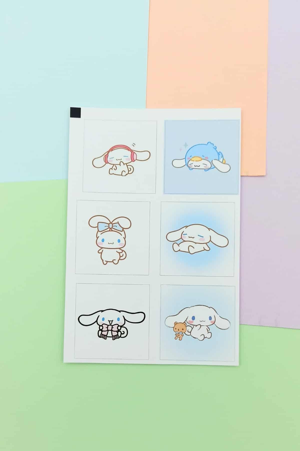 24 Adet Cinnamoroll Sticker Seti Sevimli Sticker Kare Sticker Laptop Sticker Hello Kitty Sanrio