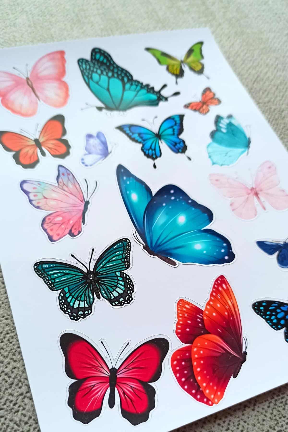 16 Adet Kelebek Sticker Bullet Journal Scrapbook Laptop Sticker