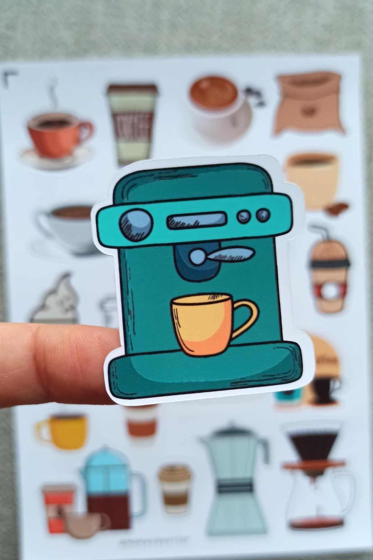19 Adet Kahve Temalı Sticker Bullet Journal Scrapbook Laptop Sticker