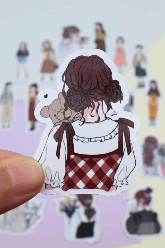 21 Adet Kız Sticker Seti Bullet Journal Sticker Scrapbook Sticker Girls Sticker Seti