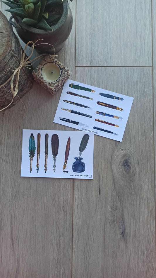 16 Adet Dolma Kalem Sticker Bullet Journal Scrapbook Laptop Sticker Mürekkep Kalem