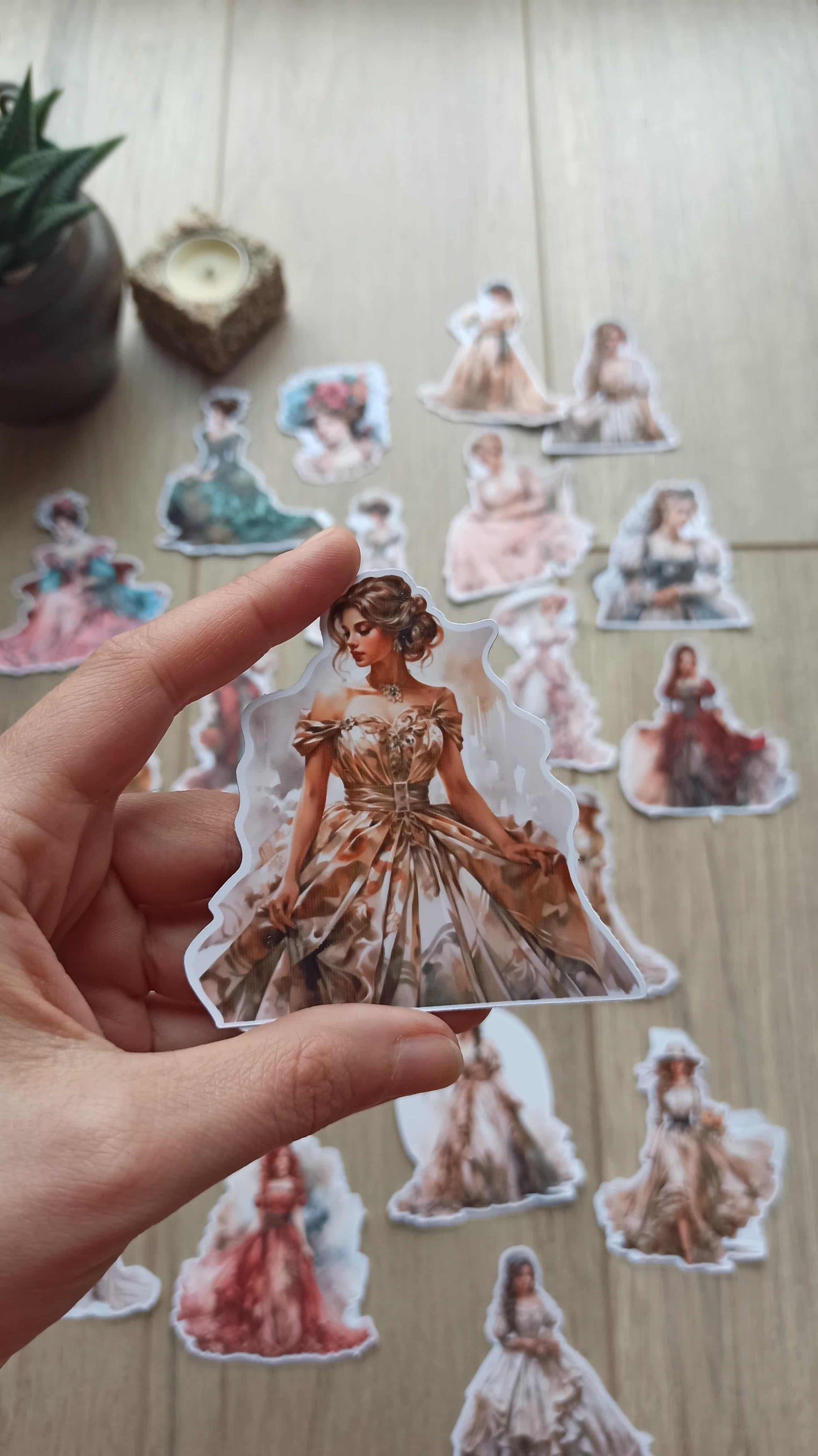 40 Adet Victorian Lady Sticker Bullet Journal Scrapbook Laptop Sticker Vintage Kadın Bundle