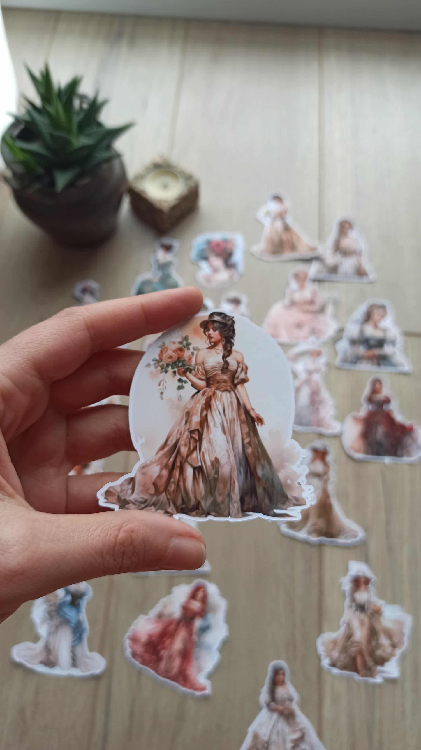40 Adet Victorian Lady Sticker Bullet Journal Scrapbook Laptop Sticker Vintage Kadın Bundle