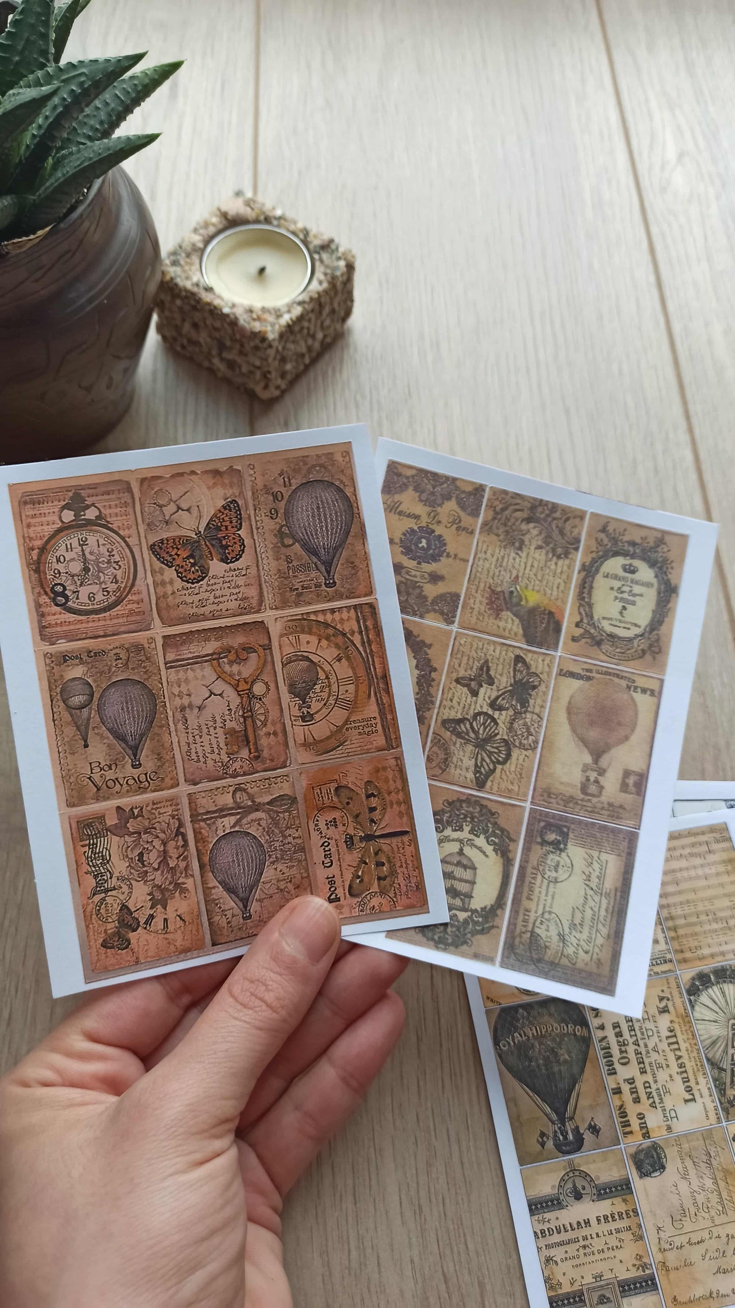 36 Adet 4 Parça Scrapbook Sticker Seti Bullet Journal Sticker Vintage Kare Sticker