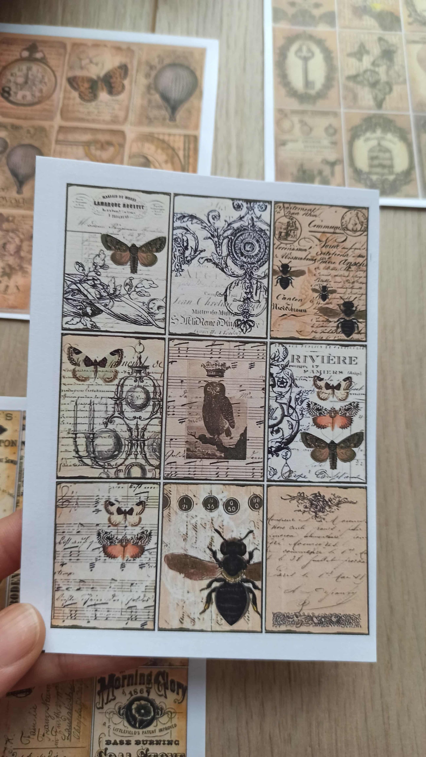 36 Adet 4 Parça Scrapbook Sticker Seti Bullet Journal Sticker Vintage Kare Sticker