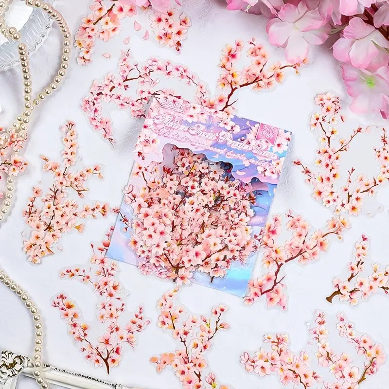 20 Adet Şeffaf Renkli Yapraklı Dal Sticker Seti Bullet Journal Scrapbook Şeffaf Sticker Laptop Ajanda Planlayıcı
