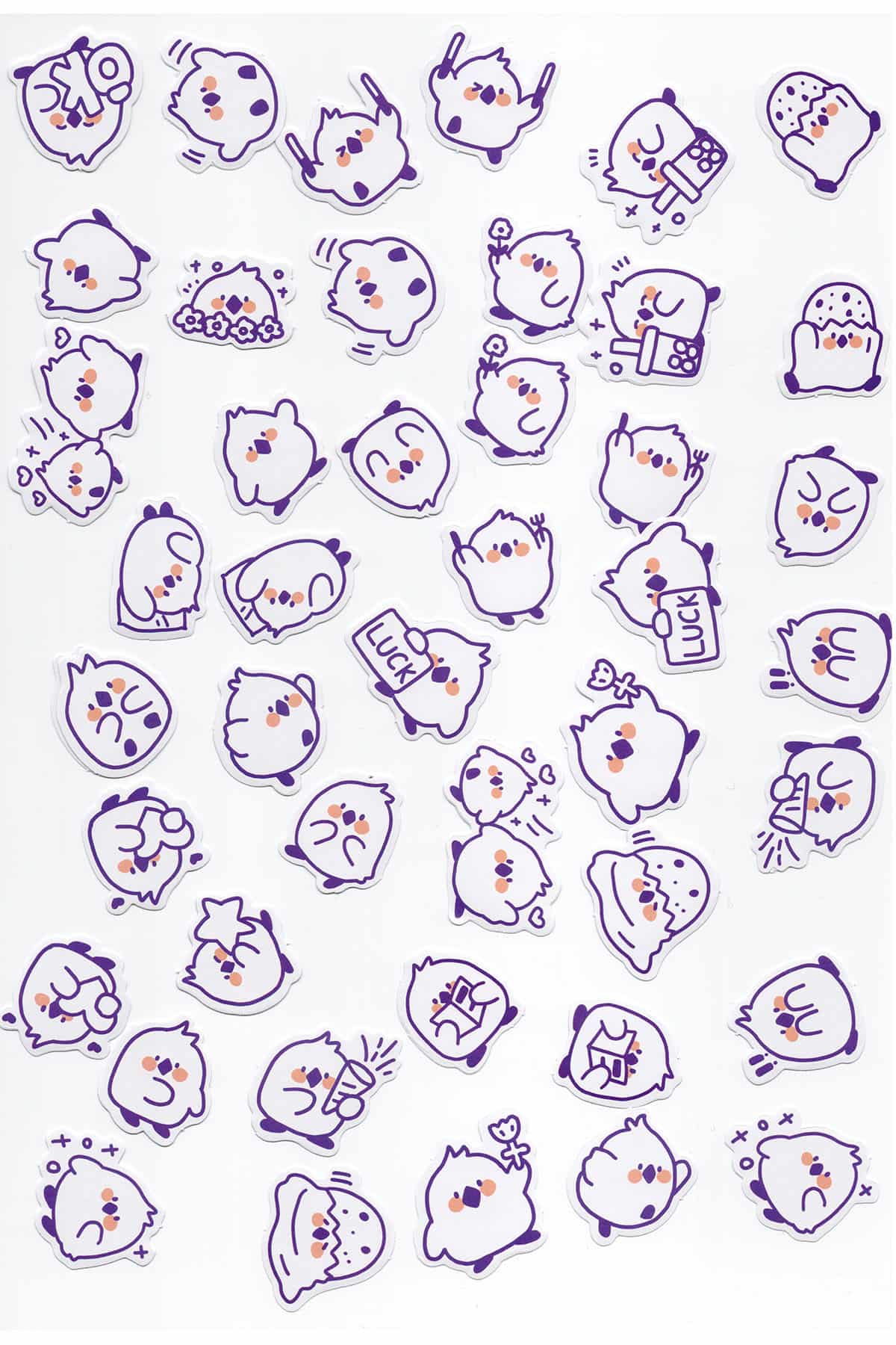 50 Adet Kawaii Civciv Sticker Seti Bullet Journal Scrapbook Laptop Ajanda Planlayıcı Mini Sevimli