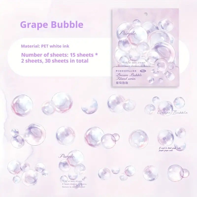 30 Adet Şeffaf Baloncuk Sticker Seti Bullet Journal Scrapbook Şeffaf Bubble  Sticker Laptop Ajanda Planlayıcı