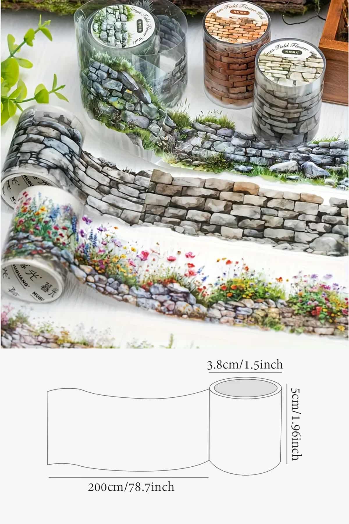Şeffaf Örme Duvar Desen Pet Bant Rulo 5cmx2m Scrapbook Bullet Journal Ajanda Washi Tape