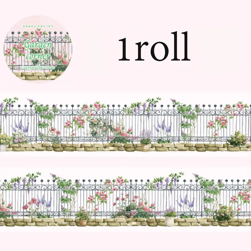 Şeffaf Çiçek Çit Şerit Pet Bant Rulo 4cmx2m Scrapbook Bullet Journal Ajanda Washi Tape