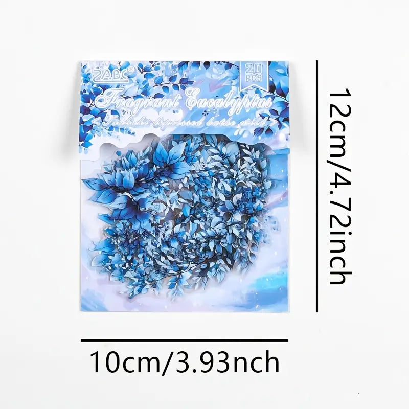 20 Adet Şeffaf Renkli Yapraklı Dal Sticker Seti Bullet Journal Scrapbook Şeffaf Sticker Laptop Ajanda Planlayıcı