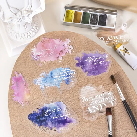 20 Adet Şeffaf Mürekkep Lekesi Sticker Seti Bullet Journal Scrapbook Şeffaf Sticker Laptop Ajanda Planlayıcı