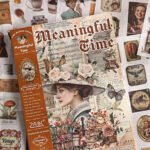 1 Sayfa 19 Adet Washi Vintage Retro Temalı Sticker Bullet Journal Scrapbook Laptop