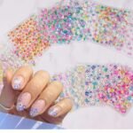 5 Sayfa Tırnak Sticker Çiçek Sticker 3D Tırnak Süsleme Mini Sticker