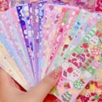 10 Sayfa Sevimli Holografik Sticker Renkli Sticker Parlak Mini Sticker