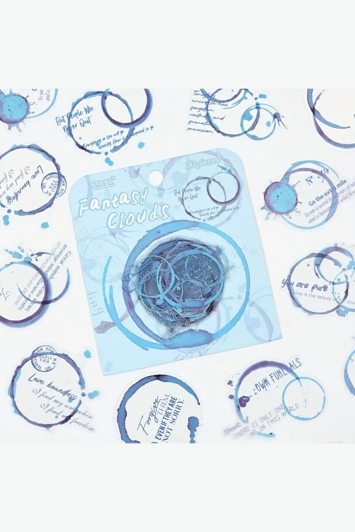 1_org_zoom-107.jpg 30 Adet Şeffaf Yazılı Mavi Sticker Bullet Journal Scrapbook Şeffaf Sticker Laptop Ajanda Planlayıcı - Görsel 1