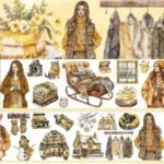 Şeffaf Kahverengi Kız Tema Pet Bant Rulo 6cmx2m Scrapbook Bullet Journal Ajanda Washi Tape Kış