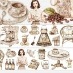 Şeffaf Vintage Pembe Kız Tema Pet Bant Rulo 6cmx2m Scrapbook Bullet Journal Ajanda Washi Tape