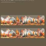 Şeffaf Turuncu Manzara Pet Bant Rulo 4,5cmx2m Scrapbook Bullet Journal Ajanda Washi Tape