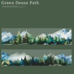 Şeffaf Yeşil Manzara Pet Bant Rulo 4,5cmx2m Scrapbook Bullet Journal Ajanda Washi Tape