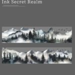 Şeffaf Gri Manzara Pet Bant Rulo 4,5cmx2m Scrapbook Bullet Journal Ajanda Washi Tape