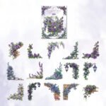 30 Adet Şeffaf Mor Gül Kenar Sticker Bullet Journal Scrapbook Laptop Ajanda Planlayıcı