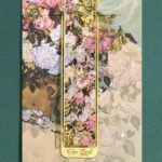 Pembe Gül Van Gogh Geçmeli Altın Renk Metal Kitap Ayracı Hediyelik Sanatsal