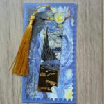 Yıldızlı Gece Van Gogh Püsküllü Altın Renk Metal Kitap Ayracı Hediyelik Sanatsal