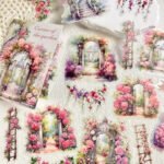 30 Adet Şeffaf Pembe Bahçe Sticker Bullet Journal Scrapbook Laptop Ajanda Planlayıcı