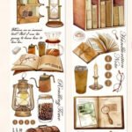 Kitap Temalı Washi Bant Rulo 5cmx2m Scrapbook Bullet Journal Ajanda Washi Tape Günlük Planlayıcı