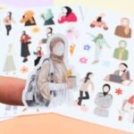 58 Adet Hijab Girl Sticker Seti Bullet Journal