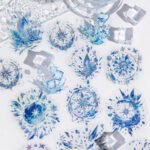 20 Adet Mavi Gümüş Yaldızlı Şeffaf Sticker Kristal Bullet Journal Scrapbook Laptop Ajanda Planlayıcı