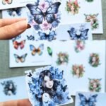 4 Sayfa Kelebek Kız Sticker Seti 34 Adet Sticker Doğa Kız Sticker
