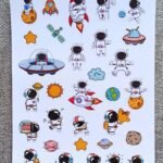 31 Adet Astronot Sticker Seti Uzay Sticker Çocuk Sticker