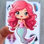 8 Adet Küçük Denizkızı Sticker Seti Denizkızı Sticker Kız Çocuk Sticker