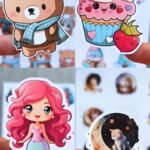 4 Parça Karışık Çocuk Sticker Seti Denizkızı Ayıcık Dondurma Sevimli Hayvanlar Sticker Seti