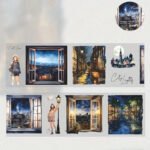 Şeffaf Gece Temalı Pet Bant Rulo Kesimli 6cmx2m Scrapbook Bullet Journal Ajanda Washi Tape City