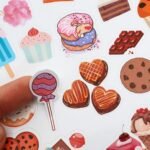 62 Adet Şekerleme Sticker Seti Tatlı Sticker Seti Sweets Laptop Sevimli Renkli Sticker