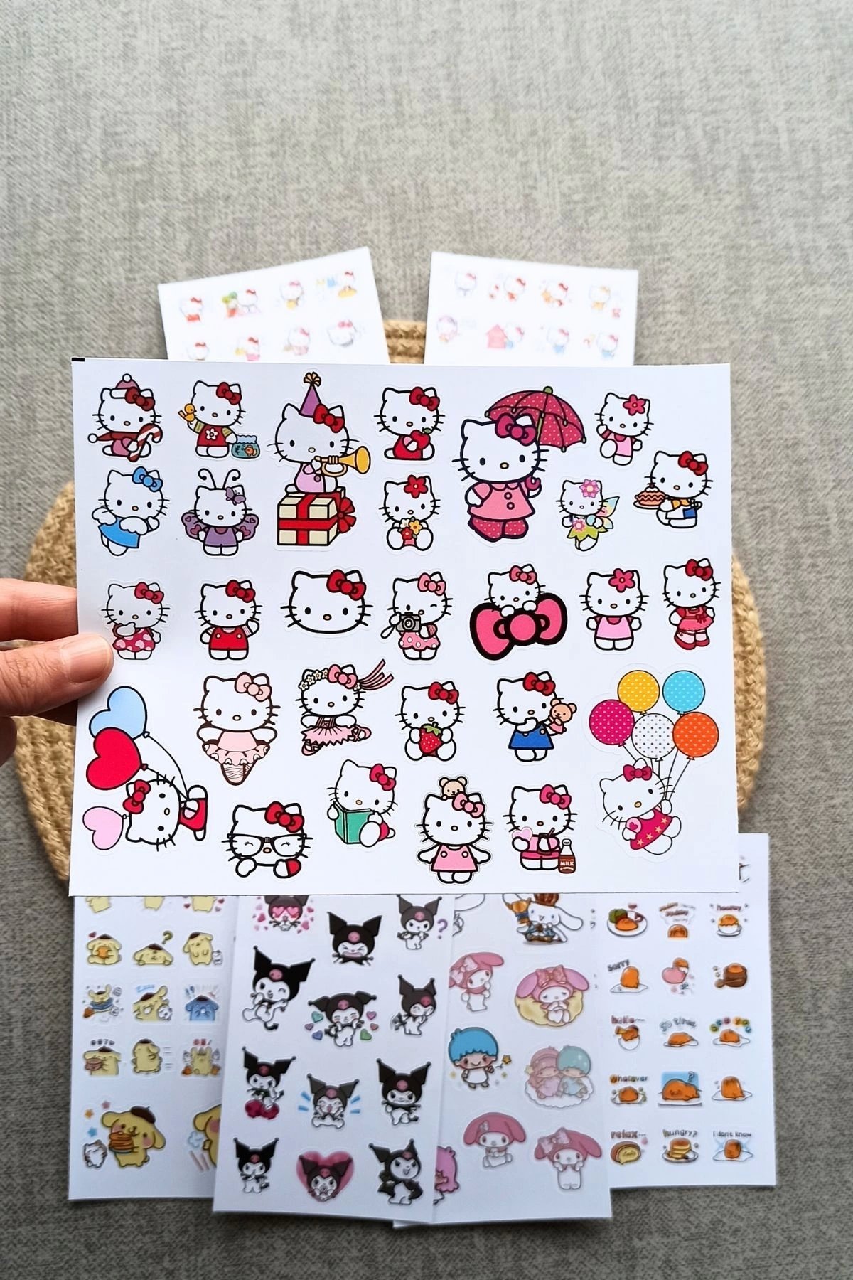 1_org_zoom-1520.jpg 133 Adet Sanrio Karakter Sticker Seti Hello Kitty Sticker Kuromi Pompom Purin Gudetama My Melodi - Görsel 1