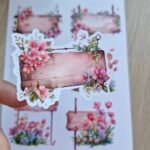 6 Adet Tabela Temalı Sticker Bullet Journal Scrapbook Laptop Sticker Çiçek Tabela Lale