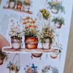 9 Adet Saksı Temalı Sticker Bullet Journal Scrapbook Laptop Sticker Çiçek Bitki