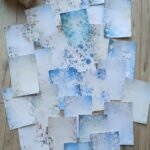 28 Adet Eskitme Vintage Mavi Temalı Scrapbook Kağıt Seti Bullet Journal Dekupaj Kağıdı