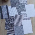 12 Adet Siyah Beyaz Desenli Scrapbook Kağıt Seti Bullet Journal Dekupaj Kağıdı
