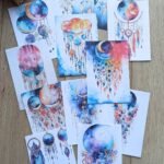 12 Adet Suluboya Boho Temalı Scrapbook Kağıt Seti Bullet Journal Dekupaj Kağıdı