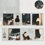 Şeffaf Gece Temalı Pet Bant Rulo Kesimli 6cmx2m Scrapbook Bullet Journal Ajanda Washi Tape