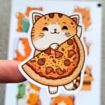 8 Adet Kedi Sticker Seti Kedicik Sticker Sevimli Sticker